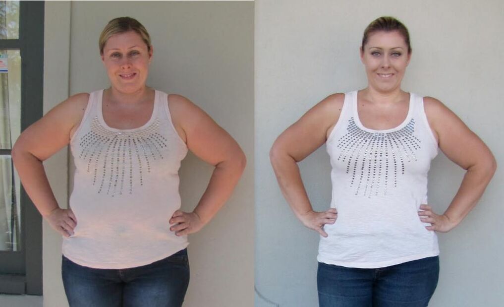 before and after losing weight on a 6-petal diet