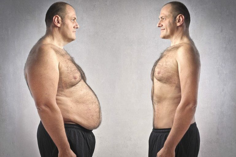 photo of a man before and after losing weight